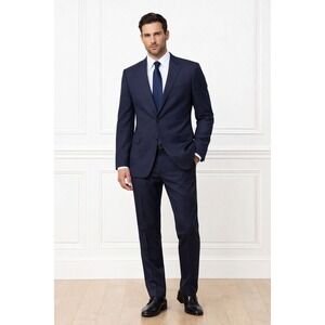 COPPLEY 1883 LORO PIANA S130s Wool Suit 44W 34X29 Navy Canada Made Italy Woven